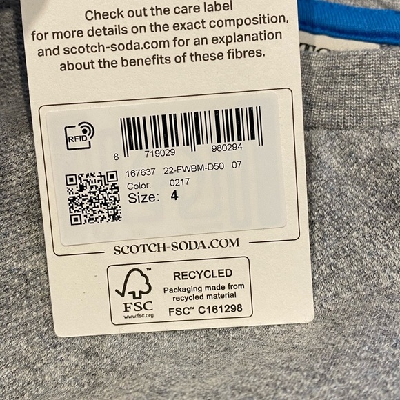 Scotch & Soda Boys Long Sleeve Printed T Shirt Gray NWT - Picture 9 of 9